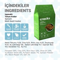 Ispanaklı Glutensiz Vegan Tohum Kraker Cracks 50gr